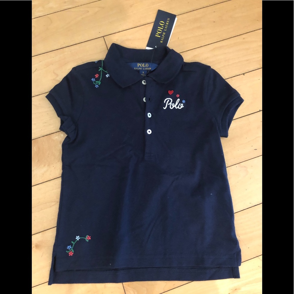 NWT Girls Polo Navy Blue